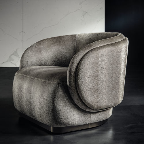 Poltrona contemporanea - COCOON - LONGHI S.p.a. - in tessuto / in legno / marrone