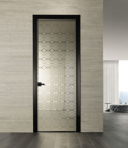 Porta battente - SPARK  - LONGHI S.p.a. - da interno / impiallacciata in legno / in vetro