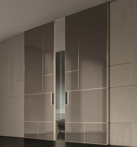 Porta scorrevole - LAND  - LONGHI S.p.a. - da interno / in legno / in vetro