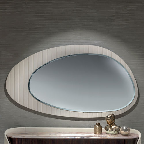 Specchio a muro - AURORA - LONGHI S.p.a. - contemporaneo / in pelle / beige