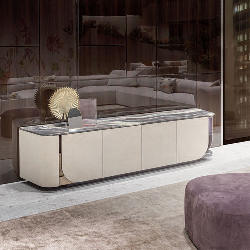 Credenza contemporanea - HOLD - LONGHI S.p.a. - in ebano / in metallo / in marmo