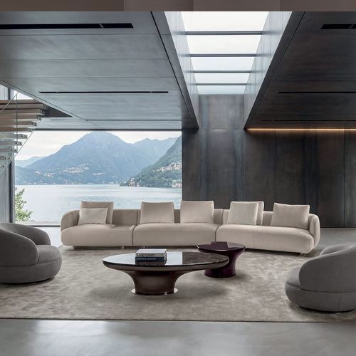 Divano contemporaneo - ASTON - LONGHI S.p.a. - in tessuto / in frassino / in palissandro