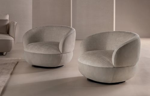 Poltrona contemporanea - Solitaire - LONGHI S.p.a. - in legno / in pelle / in schiuma di poliuretano
