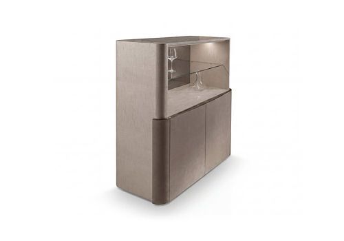 Mobile bar per bar - Sean - LONGHI S.p.a. - moderno / in pelle / in vetro fumè