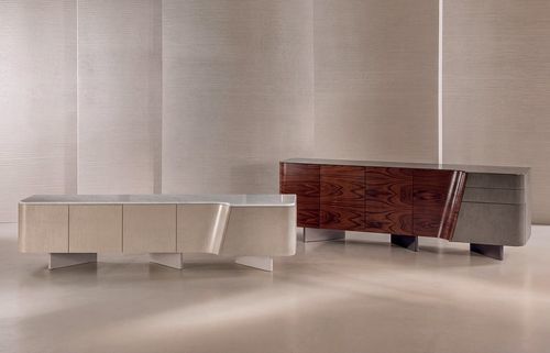 Credenza alta - Marla - LONGHI S.p.a. - contemporanea / in vetro / in marmo