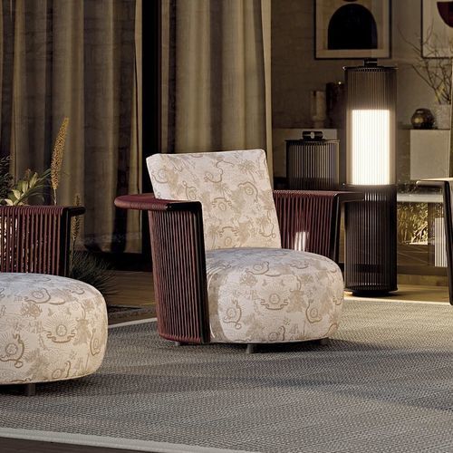 Poltrona contemporanea - ZEPHYR - LONGHI S.p.a. - in schiuma di poliuretano / in tessuto / in acciaio con rivestimento a polvere