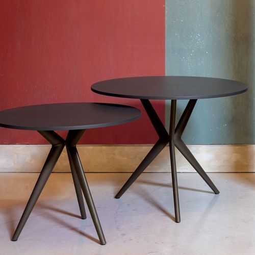 Tavolino basso moderno - URBAN - LONGHI S.p.a. - in alluminio / con supporto in alluminio / rotondo