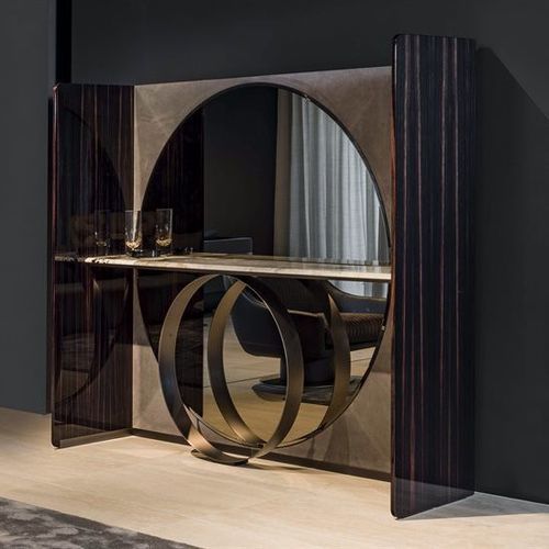 Consolle design originale - NOTE - LONGHI S.p.a. - in marmo / con supporto in acciaio / scultura