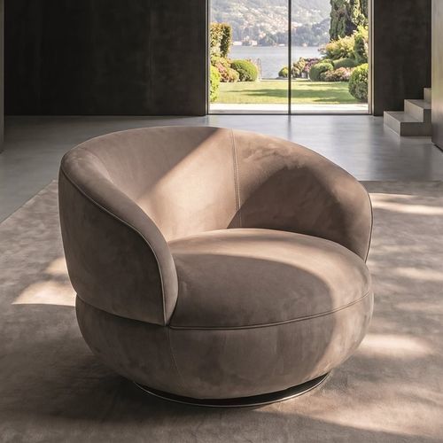 Poltrona contemporanea - SOLITAIRE - LONGHI S.p.a. - in tessuto / in poliuretano / in legno