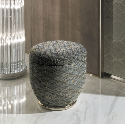 Pouf contemporaneo - GODWIN  - LONGHI S.p.a. - in tessuto / in pelle / tondo