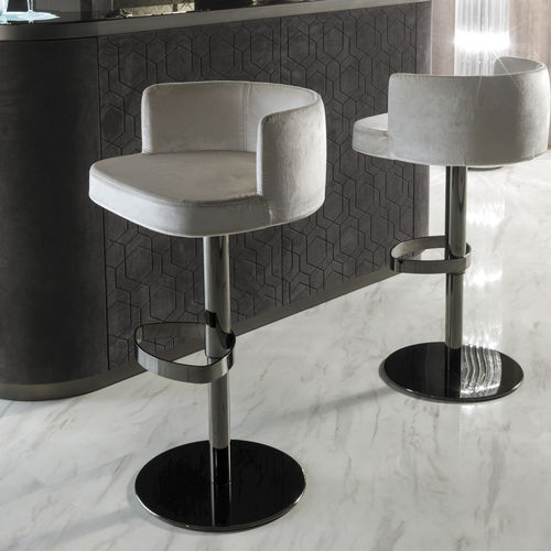 Sedia alta contemporanea - KELLY  - LONGHI S.p.a. - da interno / in tessuto / in pelle