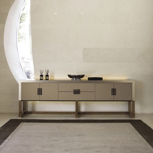 Credenza contemporanea - ARMAND  - LONGHI S.p.a. - in legno / in metallo / in pelle