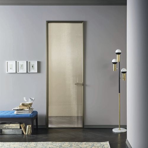 Porta da interno - L7 - Lualdi - in vetro / in alluminio / battente