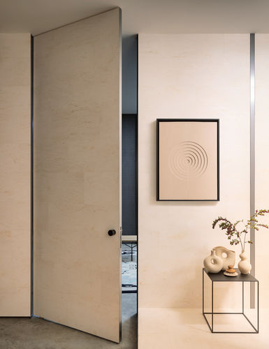 Porta da interno - Compassline 55 - Lualdi - in legno / in alluminio / battente