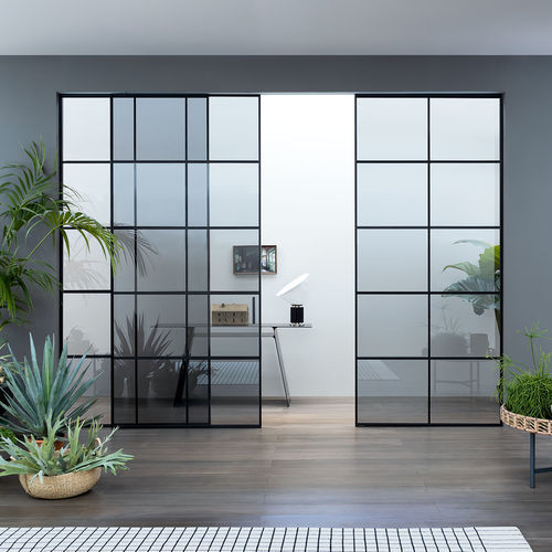 Porta da interno - L7 Times - Lualdi - in alluminio / scorrevole / contemporanea