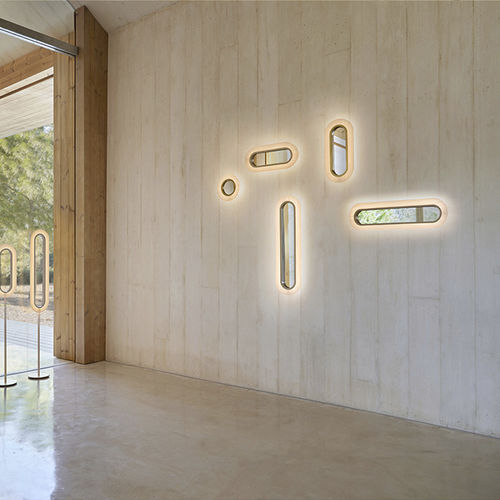 Applique contemporanea - LENS SUPEROVAL - Lzf-Lamps - da interno / impiallacciata in legno / ovale