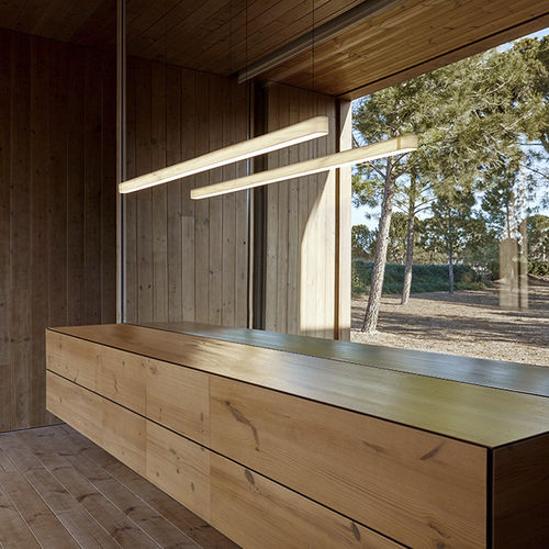 Lampada a sospensione - I-LINE - Lzf-Lamps - impiallacciata in legno / contemporanea / con cavo