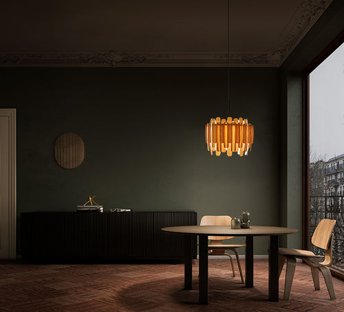 Lampada a sospensione - MARUJA - Lzf-Lamps - impiallacciata in legno / contemporanea / con cavo