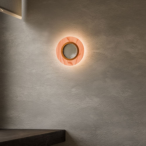 Applique contemporanea - LENS - Lzf-Lamps - da interno / impiallacciata in legno / circolare