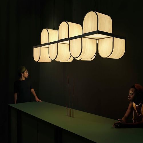 Lampadario contemporaneo - OSCA  - Lzf-Lamps - impiallacciato in legno / contract / scultura