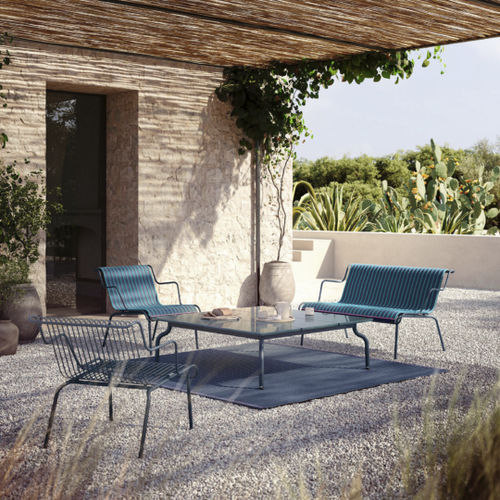 Tavolino basso contemporaneo - SOUTH - MAGIS - in poliestere / in acciaio / in teak