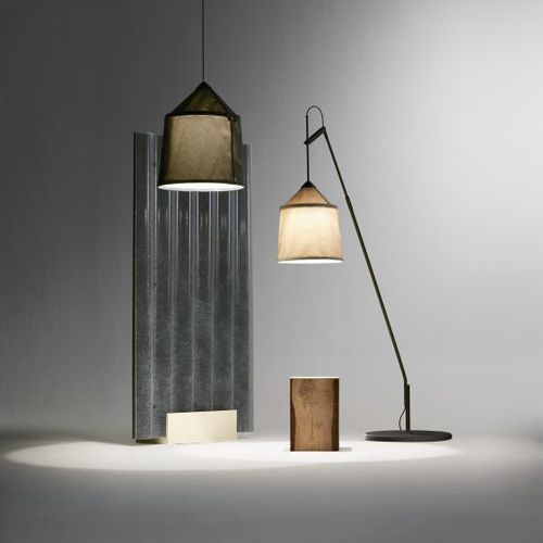 Lampada da terra - JAIMA - Marset Iluminacion - in acciaio inossidabile / in tessuto / contemporanea