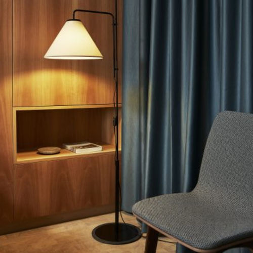 Lampada da terra - FUNICULÍ - Marset Iluminacion - in ferro / in poliestere / contemporanea