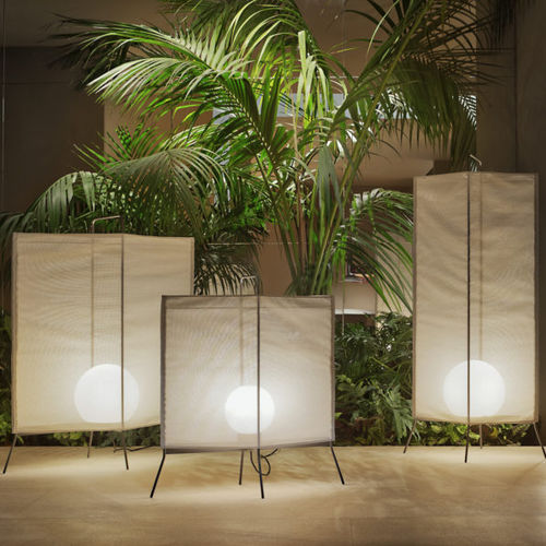 Lampada da pavimento - LAFLACA - Marset Iluminacion - in acciaio inossidabile / in tessuto / contemporanea