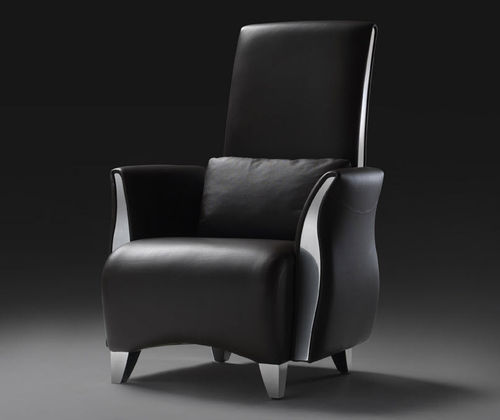 Poltrona contemporanea - PIPALUK - Meritalia - in pelle