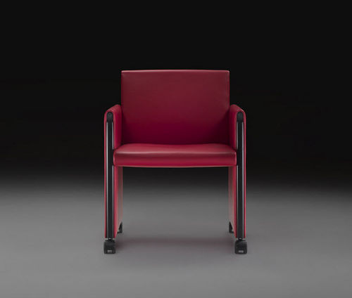 Poltrona contemporanea - GIULIETTA - Meritalia - in pelle / bridge / con rotelle
