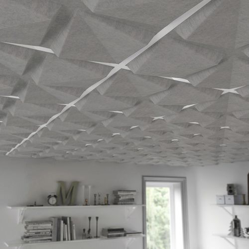 Controsoffitto in PET - Quad FeltForms - MIO - in plastica riciclata / a quadrotte / per soggiorno