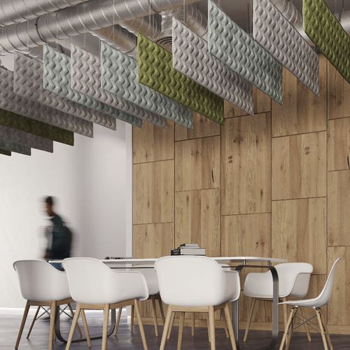 Baffle acustico in PET - QuiltForms  13.5"  - MIO - in plastica riciclata / sospeso / da soffitto