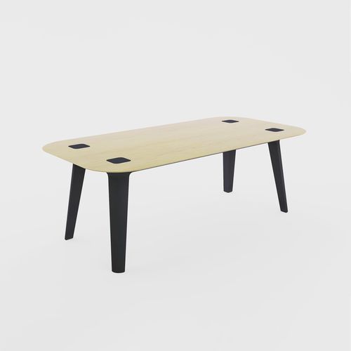 Tavolino basso contemporaneo - Two Tone - MIO - in frassino / con supporto in frassino / rettangolare