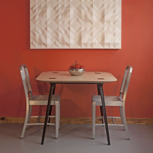 Tavolo da pranzo contemporaneo - Two Tone  - MIO - in frassino / in acciaio / con supporto in frassino