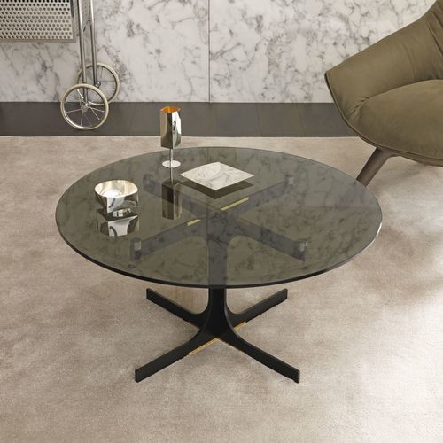 Tavolino basso contemporaneo - JANUS - MisuraEmme SpA - in vetro / in legno / in marmo