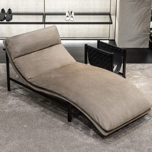 Chaise longue contemporanea - BALTIMORA - MisuraEmme SpA - in tessuto / in pelle / in metallo