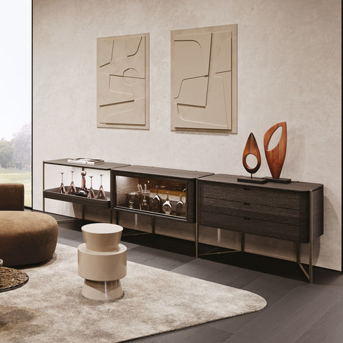 Credenza alta - SHIBUYA - MisuraEmme SpA - contemporanea / impiallacciata in legno / in vetro