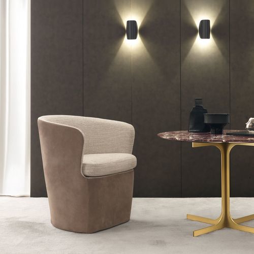 Poltrona contemporanea - SURFACE  - MisuraEmme SpA - in tessuto / in pelle / grigia