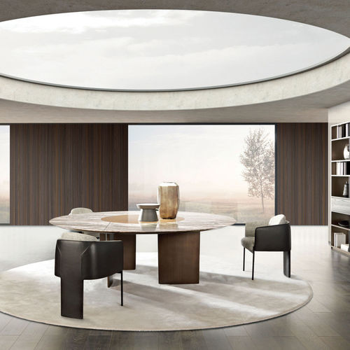 Tavolo contemporaneo - ALA - MisuraEmme SpA - impiallacciato in legno / in eucalipto / in vetro