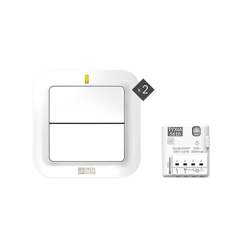 Interruttore a pulsante - TYXIA 611 PACK - DELTA DORE - non incassato / doppio / contemporaneo