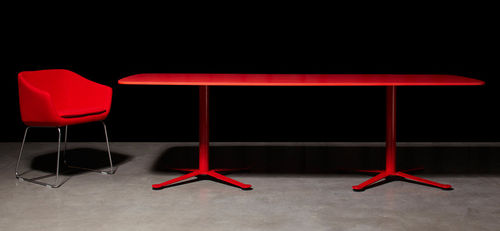 Tavolo da riunione contemporaneo - GECKO - Modus - in HPL / rettangolare / ad altezza regolabile