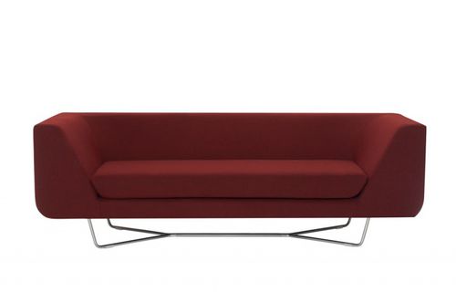 Divano contemporaneo - BERNARD - Modus - in tessuto / in pelle / rosso