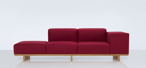 Divano contemporaneo - GETA - Modus - con contenitore / rosso / in rovere