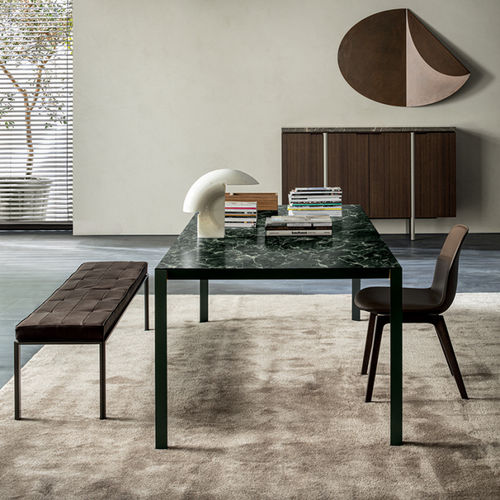 Tavolo contemporaneo - HALF A SQUARE - Molteni&C - in marmo / con supporto in metallo / rettangolare
