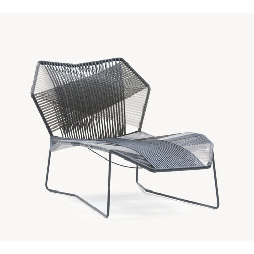Lettino prendisole contemporaneo - TROPICALIA - MOROSO - in pelle / in corda / in acciaio inossidabile
