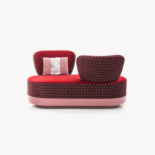 Divanetto imbottito contemporaneo - JUJU RENDEZ-VOUS - MOROSO - in tessuto / con supporto in legno / in acciaio