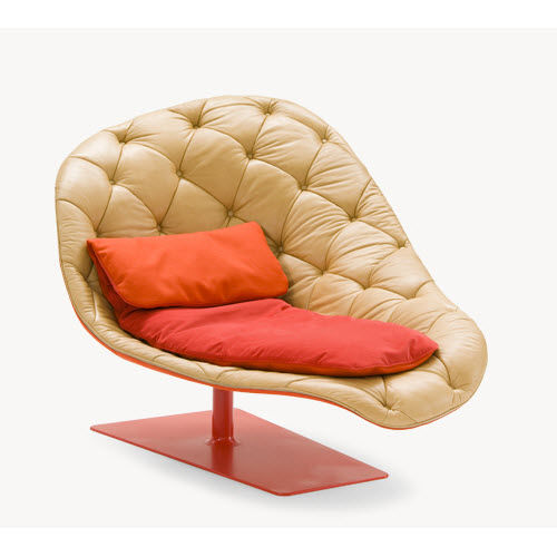 Chaise longue contemporanea - BOHEMIAN - MOROSO - in tessuto / in pelle / in resina