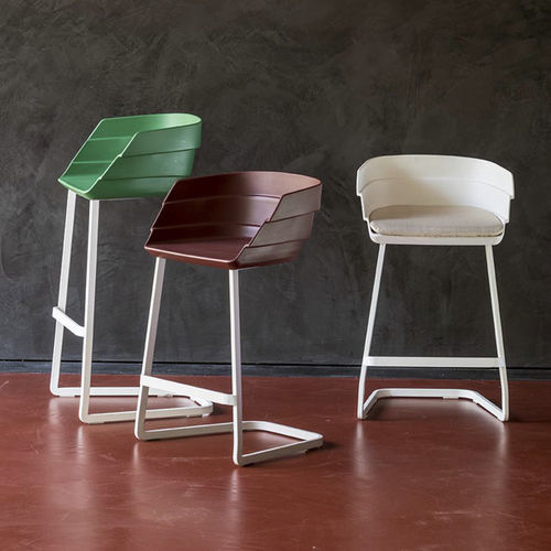 Sedia alta contemporanea - RIFT - MOROSO - da interno / in polipropilene / con supporto in acciaio verniciato a polvere