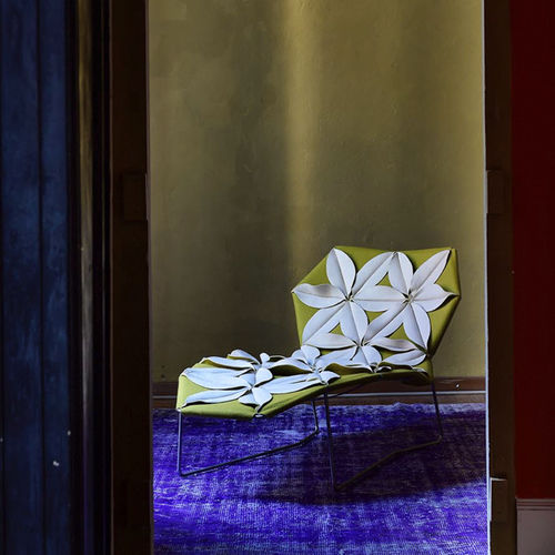 Chaise longue design originale - ANTIBODI - MOROSO - in tessuto / in pelle / in acciaio inossidabile
