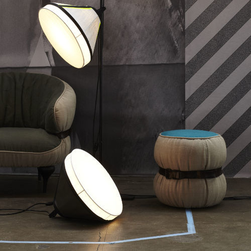 Pouf contemporaneo - CHUBBY - MOROSO - in tessuto / in pelle / tondo